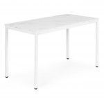 Jedálenský kuchynský stôl 120x60 cm - biely mramor ModernHome