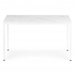 Jedálenský kuchynský stôl 120x60 cm - biely mramor ModernHome