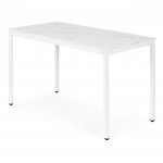 Jedálenský kuchynský stôl 120x60 cm - biely mramor ModernHome