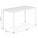 Jedálenský kuchynský stôl 120x60 cm - biely mramor ModernHome