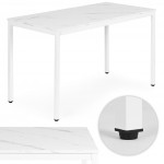 Jedálenský kuchynský stôl 120x60 cm - biely mramor ModernHome