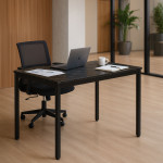 Jedálenský kuchynský stôl pre 4-5 osôb počítačový stôl 120x60 cm čierny mramor ModernHome