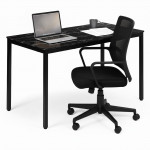 Jedálenský kuchynský stôl pre 4-5 osôb počítačový stôl 120x60 cm čierny mramor ModernHome