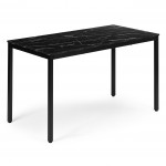 Jedálenský kuchynský stôl pre 4-5 osôb počítačový stôl 120x60 cm čierny mramor ModernHome