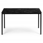 Jedálenský kuchynský stôl pre 4-5 osôb počítačový stôl 120x60 cm čierny mramor ModernHome