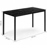 Jedálenský kuchynský stôl pre 4-5 osôb počítačový stôl 120x60 cm čierny mramor ModernHome