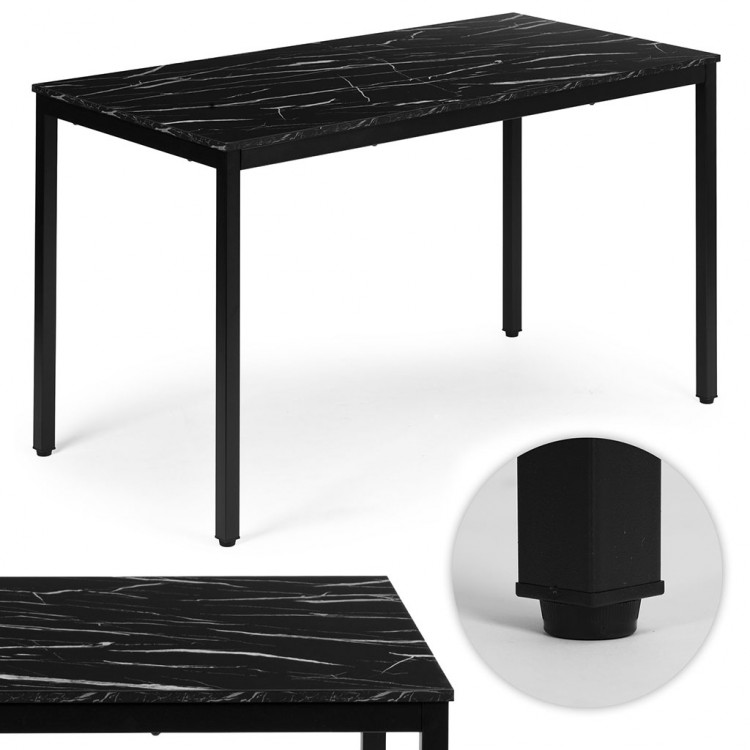 Jedálenský kuchynský stôl pre 4-5 osôb počítačový stôl 120x60 cm čierny mramor ModernHome