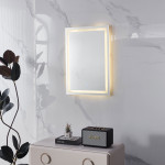 Kúpeľňové nástenné zrkadlo LED 50x70 cm 3 farby dotykový spínač ModernHome