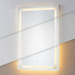 Kúpeľňové nástenné zrkadlo LED 50x70 cm 3 farby dotykový spínač ModernHome
