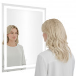 Kúpeľňové nástenné zrkadlo LED 50x70 cm 3 farby dotykový spínač ModernHome