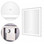 Kúpeľňové nástenné zrkadlo LED 50x70 cm 3 farby dotykový spínač ModernHome