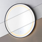 LED zrkadlo do kúpeľne okrúhle nástenné 80 cm 3 farby dotykový spínač ovládanie jasu ModernHome