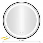 LED zrkadlo do kúpeľne okrúhle nástenné 80 cm 3 farby dotykový spínač ovládanie jasu ModernHome