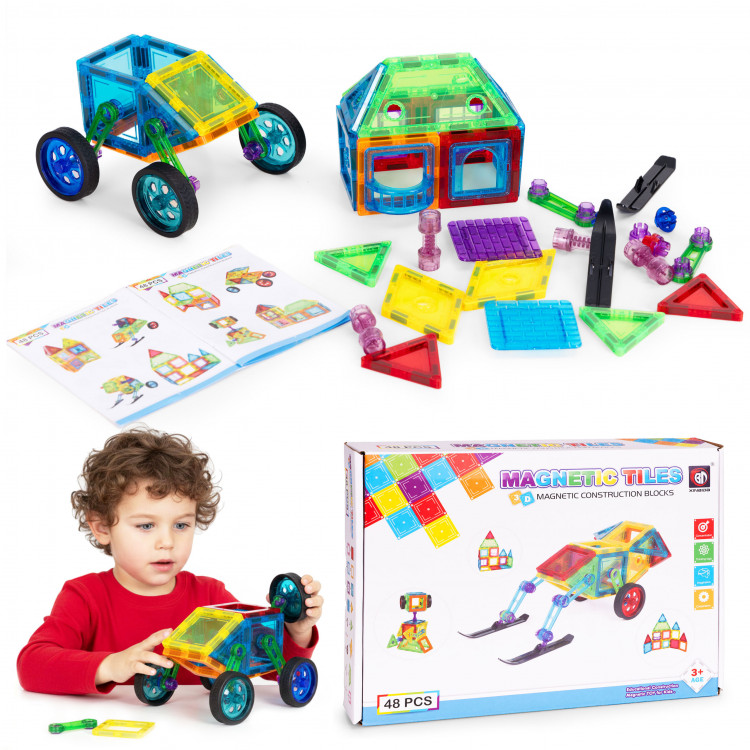 Magnetické stavebné bloky - Domček 48 prvkov Magnetické stavebné bloky - Domček 48 prvkov