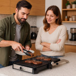 Elektrický kontaktný gril panini, vrúbkované platne 2000W KADEN