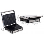 Elektrický kontaktný gril panini, vrúbkované platne 2000W KADEN
