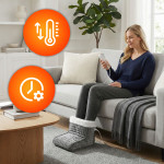 Elektrický ohrievač nôh -10 úrovní ohrevu, tmavo sivá ModernHome