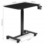 Mobilný písací stôl 70x48 cm - nastaviteľná výška 71,5-112 cm čierny ModernHome Mobilný písací stôl 70x48 cm - nastaviteľná výška 71,5-112 cm čierny ModernHome
