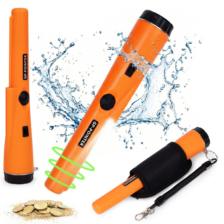 Ručný vodotesný detektor kovov Pinpointer s LED baterkou