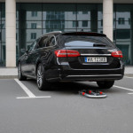 Parkovacia zábrana 45 cm na zámok s reflexnými pruhmi