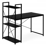 Písací stôl 120x60 cm s 3 policami čierny ModernHome