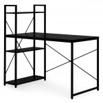 Písací stôl 120x60 cm s 3 policami čierny ModernHome