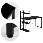 Písací stôl 120x60 cm s 3 policami čierny ModernHome