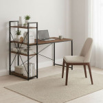 Pracovný stôl 120x60 cm s 3 policami hnedý ModernHome
