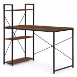 Pracovný stôl 120x60 cm s 3 policami hnedý ModernHome