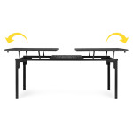 Skladací záhradný stôl 180-240 cm až pre 12 osôb HDPE oceľ sivá MultiGarden