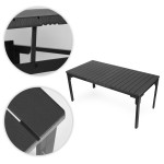 Skladací záhradný stôl 180-240 cm až pre 12 osôb HDPE oceľ sivá MultiGarden