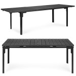 Skladací záhradný stôl 180-240 cm až pre 12 osôb HDPE oceľ sivá MultiGarden