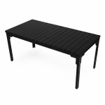 Skladací záhradný stôl 180-240 cm až pre 12 osôb HDPE oceľ čierna MultiGarden