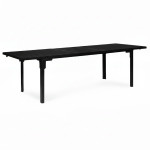 Skladací záhradný stôl 180-240 cm až pre 12 osôb HDPE oceľ čierna MultiGarden