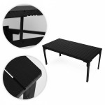 Skladací záhradný stôl 180-240 cm až pre 12 osôb HDPE oceľ čierna MultiGarden