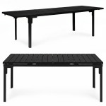 Skladací záhradný stôl 180-240 cm až pre 12 osôb HDPE oceľ čierna MultiGarden