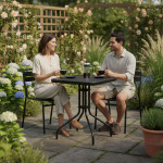 Záhradný stôl štvorcový 60 cm - z tvrdeného skla, čierny MultiGarden Záhradný stôl štvorcový 60 cm - z tvrdeného skla, čierny MultiGarden