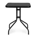 Záhradný stôl štvorcový 60 cm - z tvrdeného skla, čierny MultiGarden Záhradný stôl štvorcový 60 cm - z tvrdeného skla, čierny MultiGarden