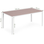 Záhradný stôl 6 miest 156x78 cm - béžová biela MultiGarden