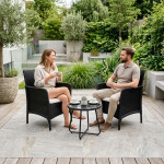 Záhradné kreslá s vankúšom - 2x, čierne MultiGarden Záhradné kreslá s vankúšom - 2x, čierne MultiGarden