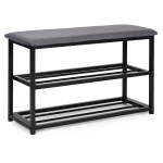 Botník so sedadlom čalúnená lavica - 80 cm, 2 police ModernHome