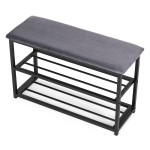 Botník so sedadlom čalúnená lavica - 80 cm, 2 police ModernHome
