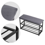 Botník so sedadlom čalúnená lavica - 80 cm, 2 police ModernHome