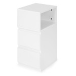 Nočný stolík s LED osvetlením - 2 zásuvky biely ModernHome