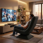 Otočné nastaviteľné kreslo - čierne ModernHome Otočné nastaviteľné kreslo - čierne ModernHome