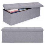 Prešívaný úložný box 111x38 cm - svetlo sivá ModernHome