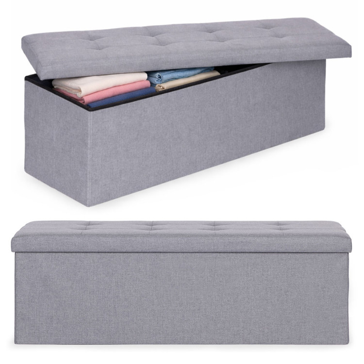 Prešívaný úložný box 111x38 cm - svetlo sivá ModernHome