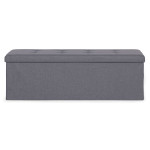 Prešívaný úložný box puf 111x38 cm - tmavosivá ModernHome