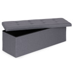 Prešívaný úložný box puf 111x38 cm - tmavosivá ModernHome
