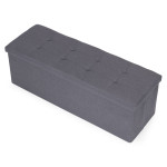 Prešívaný úložný box puf 111x38 cm - tmavosivá ModernHome